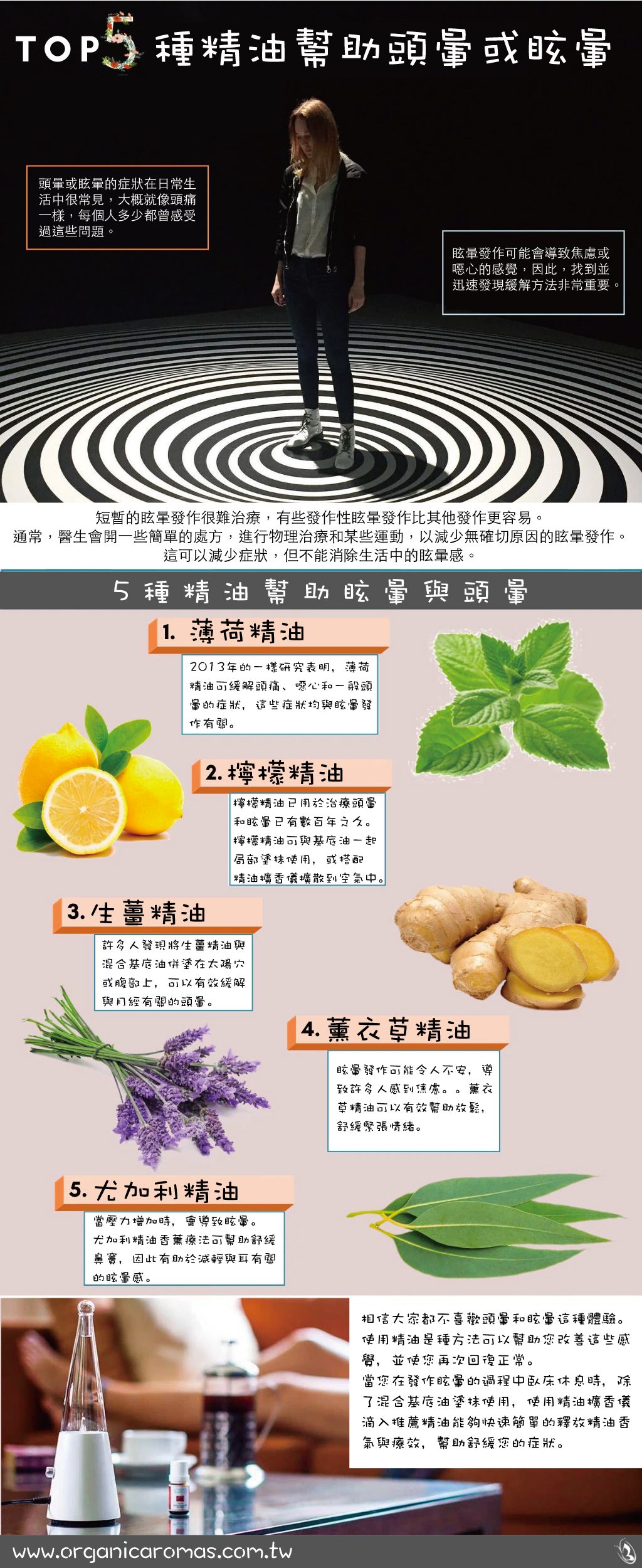 精油幫助頭暈與眩暈