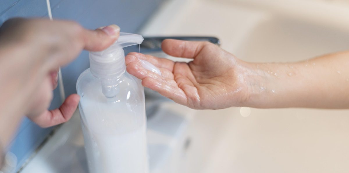 person washing hands